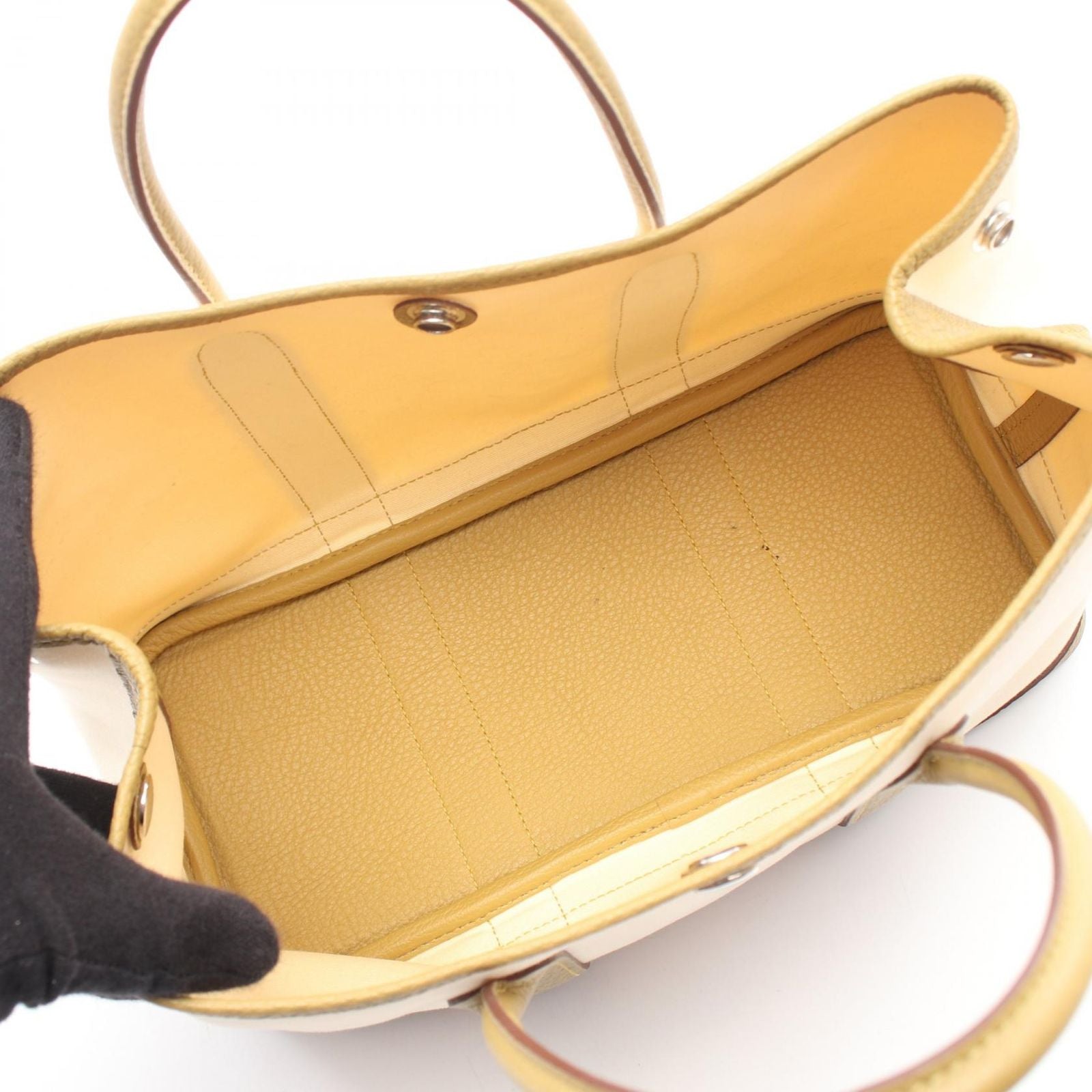 Hermes Tote Garden Party TPM Vanille Cardamom Canvas Leather — view 3