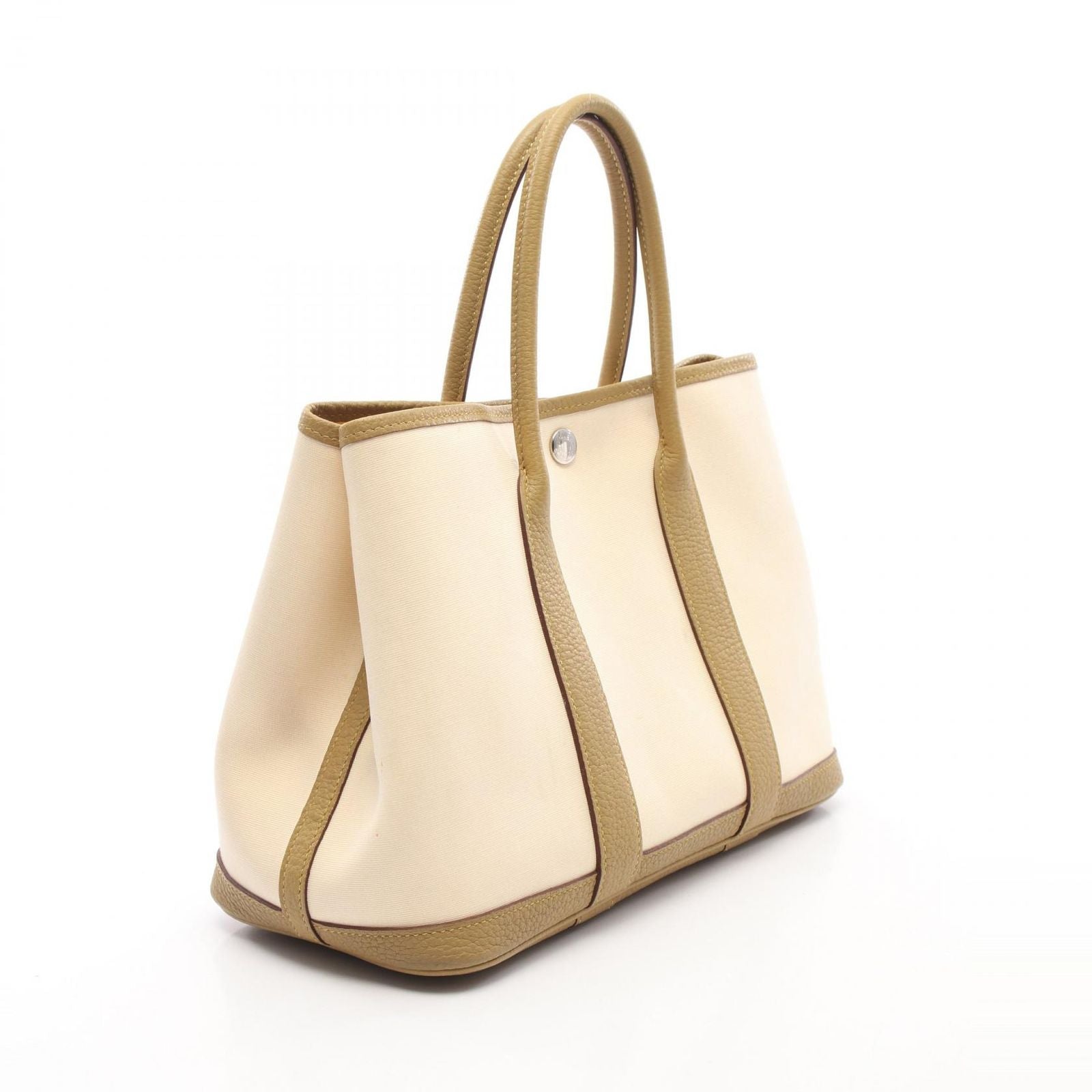 Hermes Tote Garden Party TPM Vanille Cardamom Canvas Leather — view 2