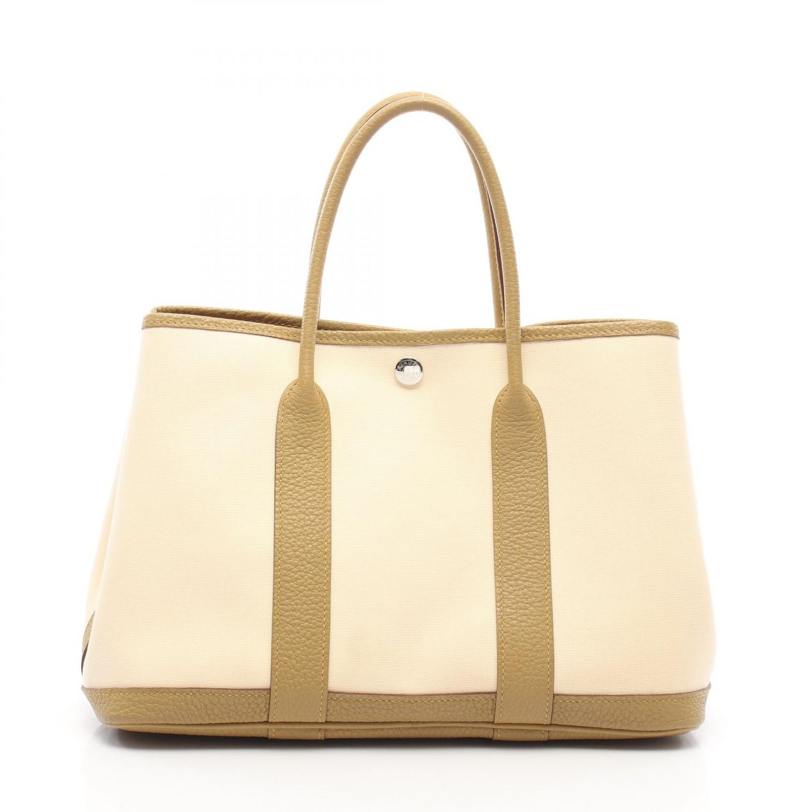 Hermes Tote Garden Party TPM Vanille Cardamom Canvas Leather