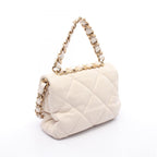 Chanel Shoulder Bag Quilted Small 2-Way Ivory Lambskin Small Chain — view 2