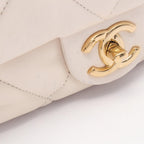 Chanel Shoulder Bag Quilted Small 2-Way Ivory Lambskin Small Chain — view 8