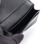 Prada Card Case Saffiano Metal Black Leather Business Holder — view 3