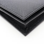 Prada Card Case Saffiano Metal Black Leather Business Holder — view 6