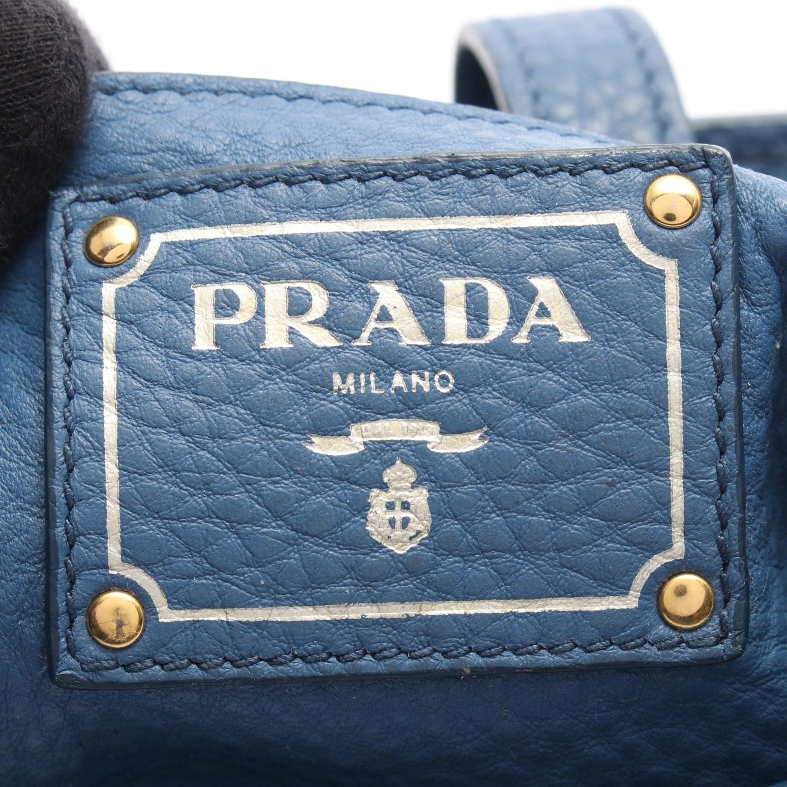 Prada 2-Way Blue Leather Vitello Daino Shoulder — view 4