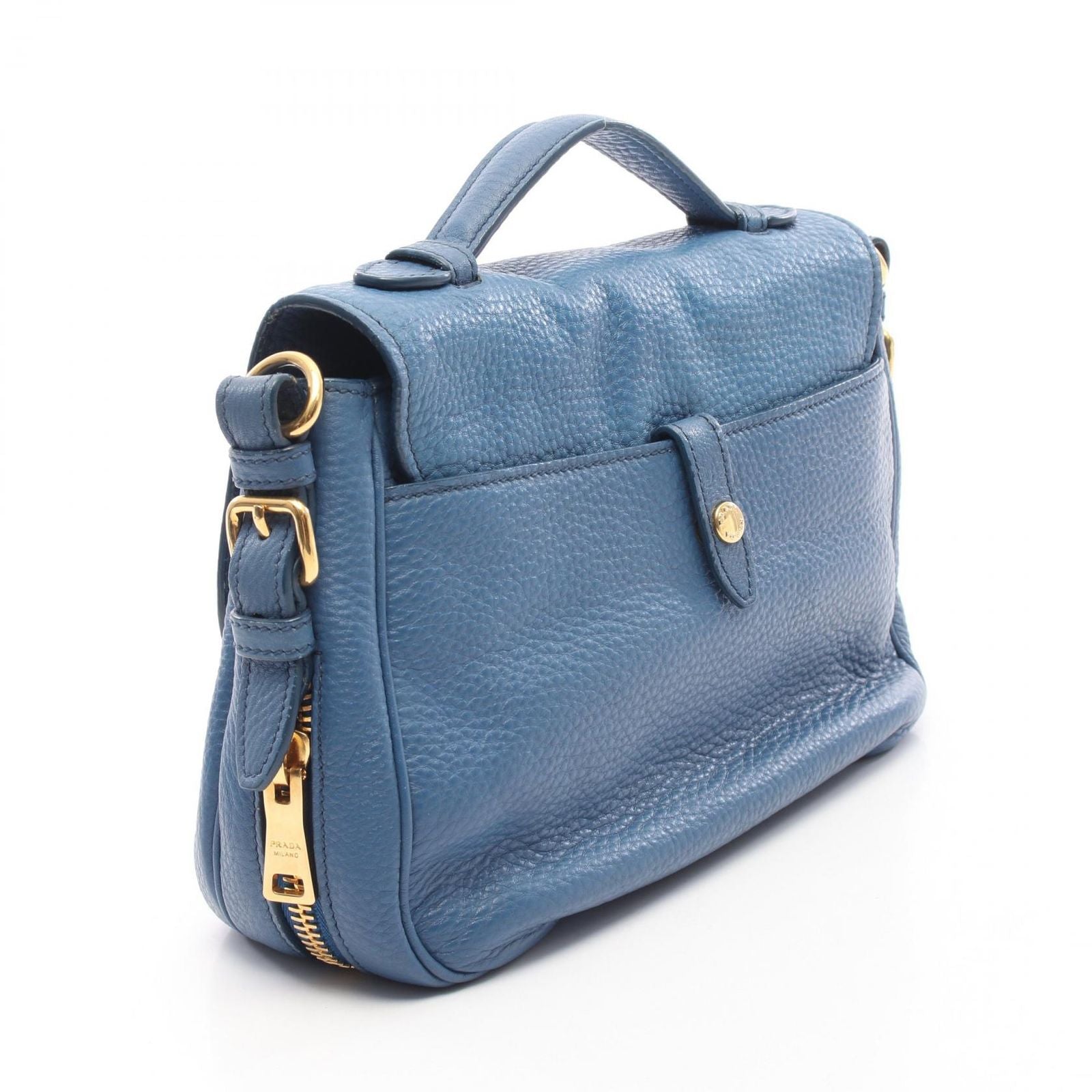 Prada 2-Way Blue Leather Vitello Daino Shoulder — view 2