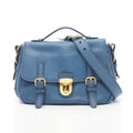 Prada 2-Way Blue Leather Vitello Daino Shoulder