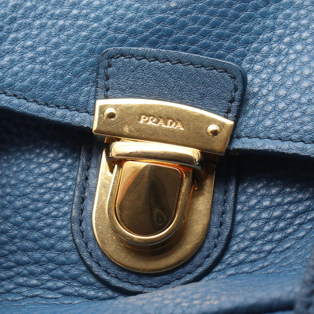 Prada 2-Way Blue Leather Vitello Daino Shoulder — view 7
