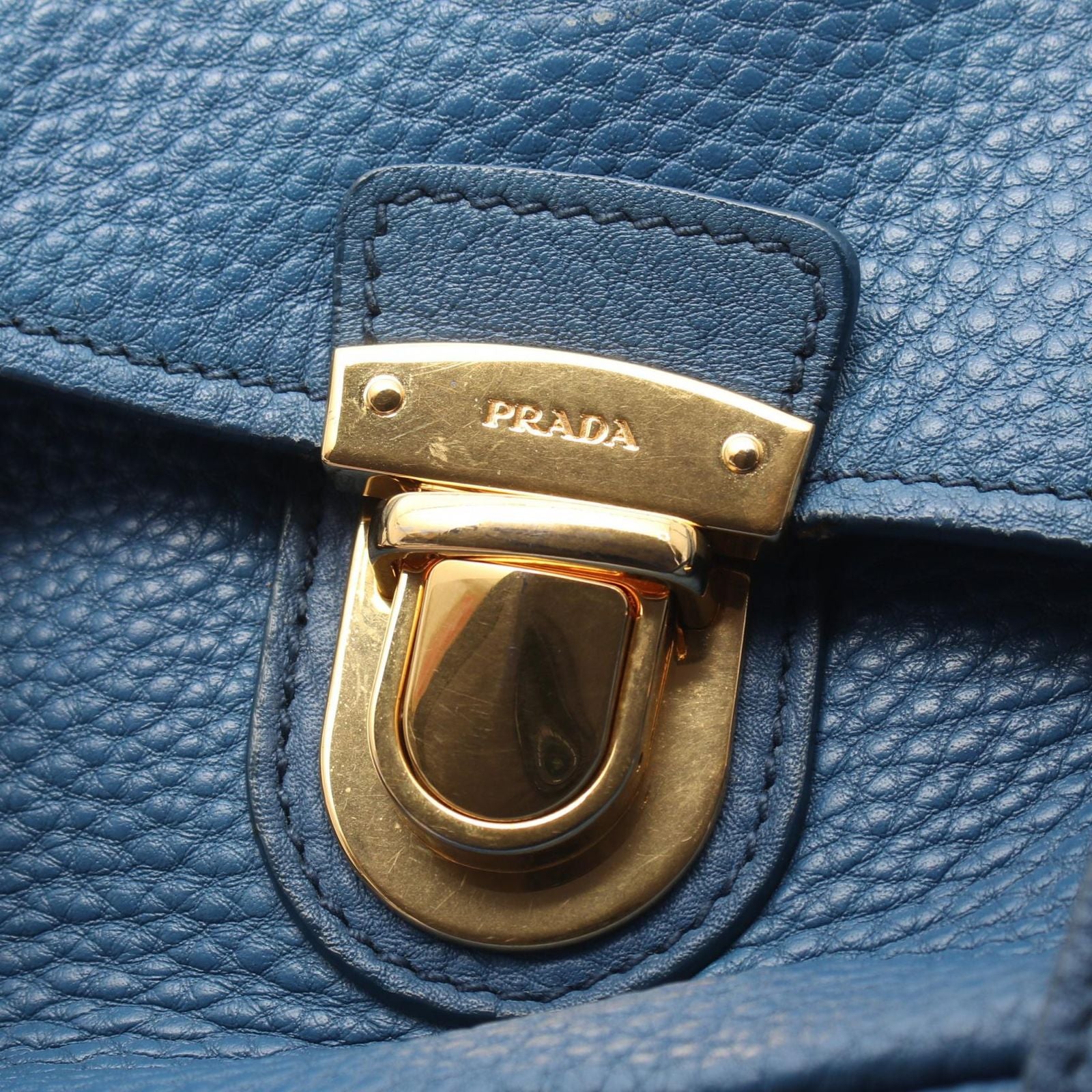 Prada 2-Way Blue Leather Vitello Daino Shoulder — view 7