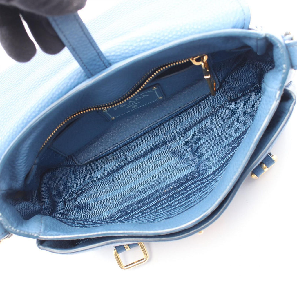 Prada 2-Way Blue Leather Vitello Daino Shoulder — view 3