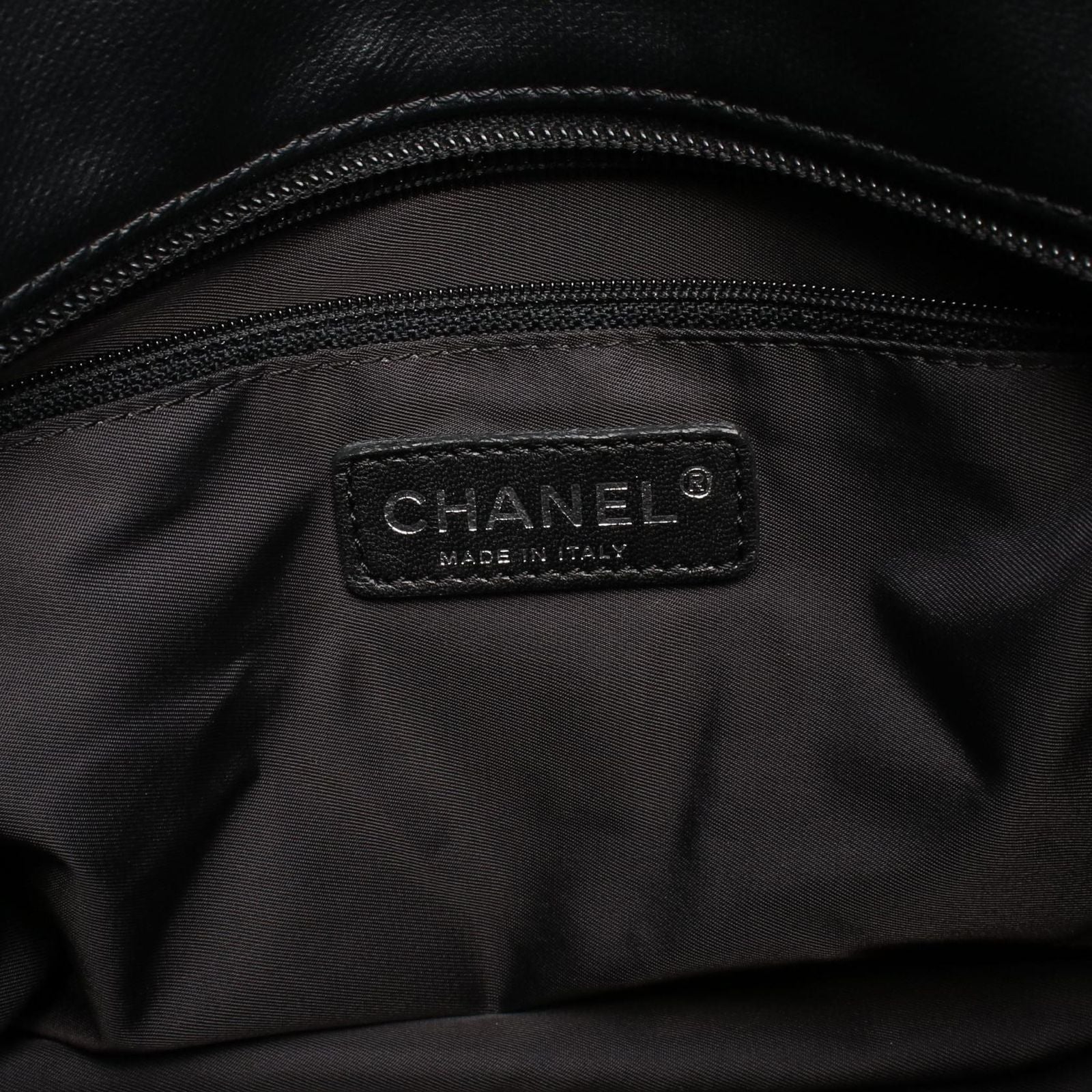 Chanel Tote Paris Biarritz PM Black Canvas Leather PM — view 4