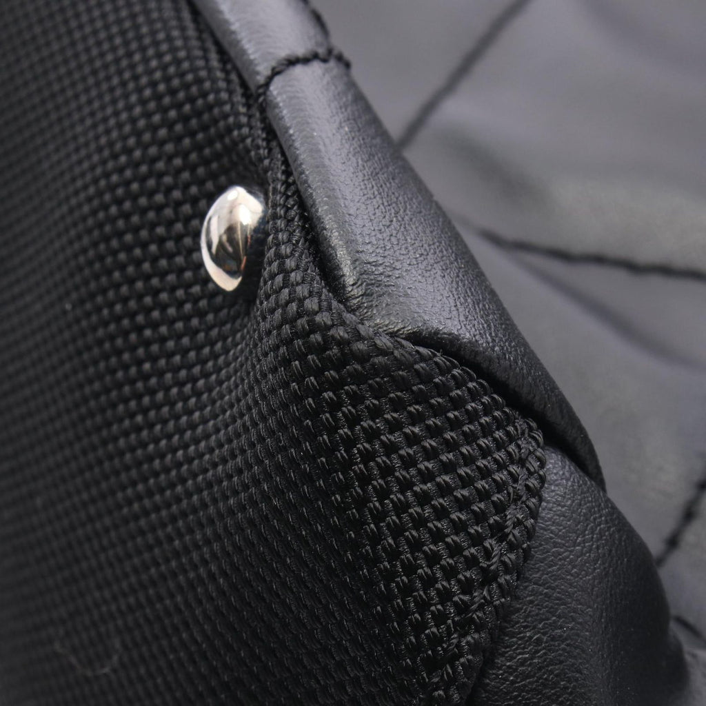 Chanel Tote Paris Biarritz PM Black Canvas Leather PM — view 7