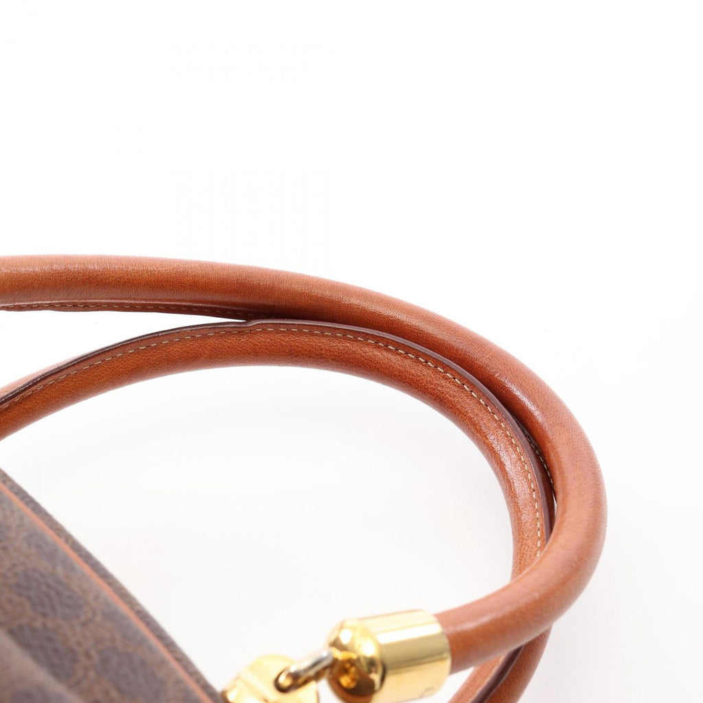 Celine Handbag Macadam Dark Brown Canvas Leather — view 6