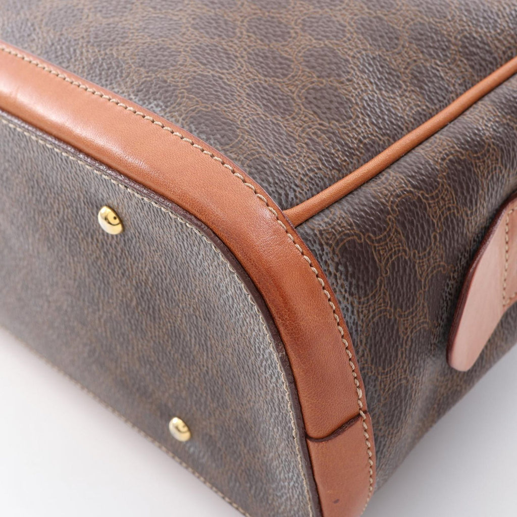 Celine Handbag Macadam Dark Brown Canvas Leather — view 9