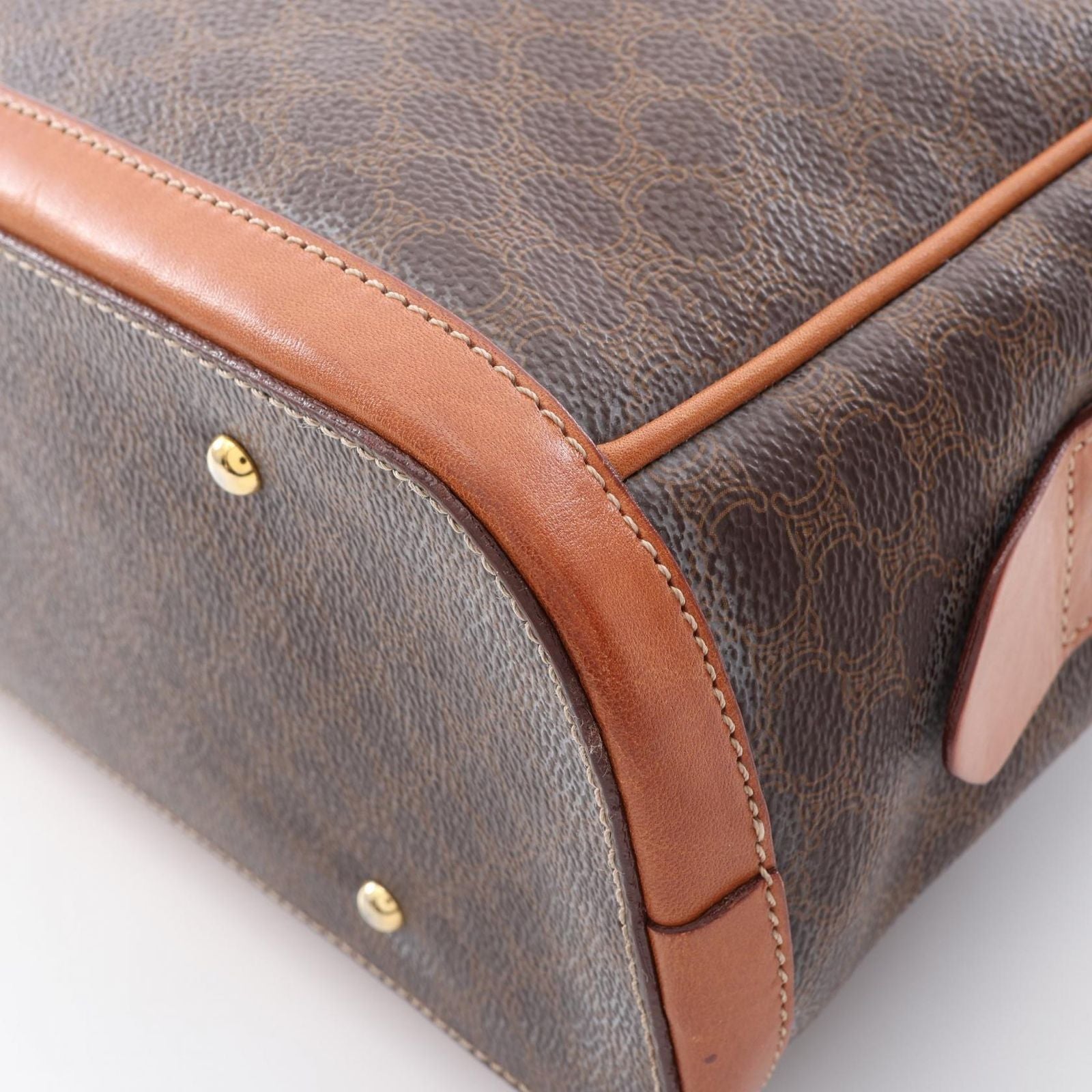 Celine Handbag Macadam Dark Brown Canvas Leather — view 9