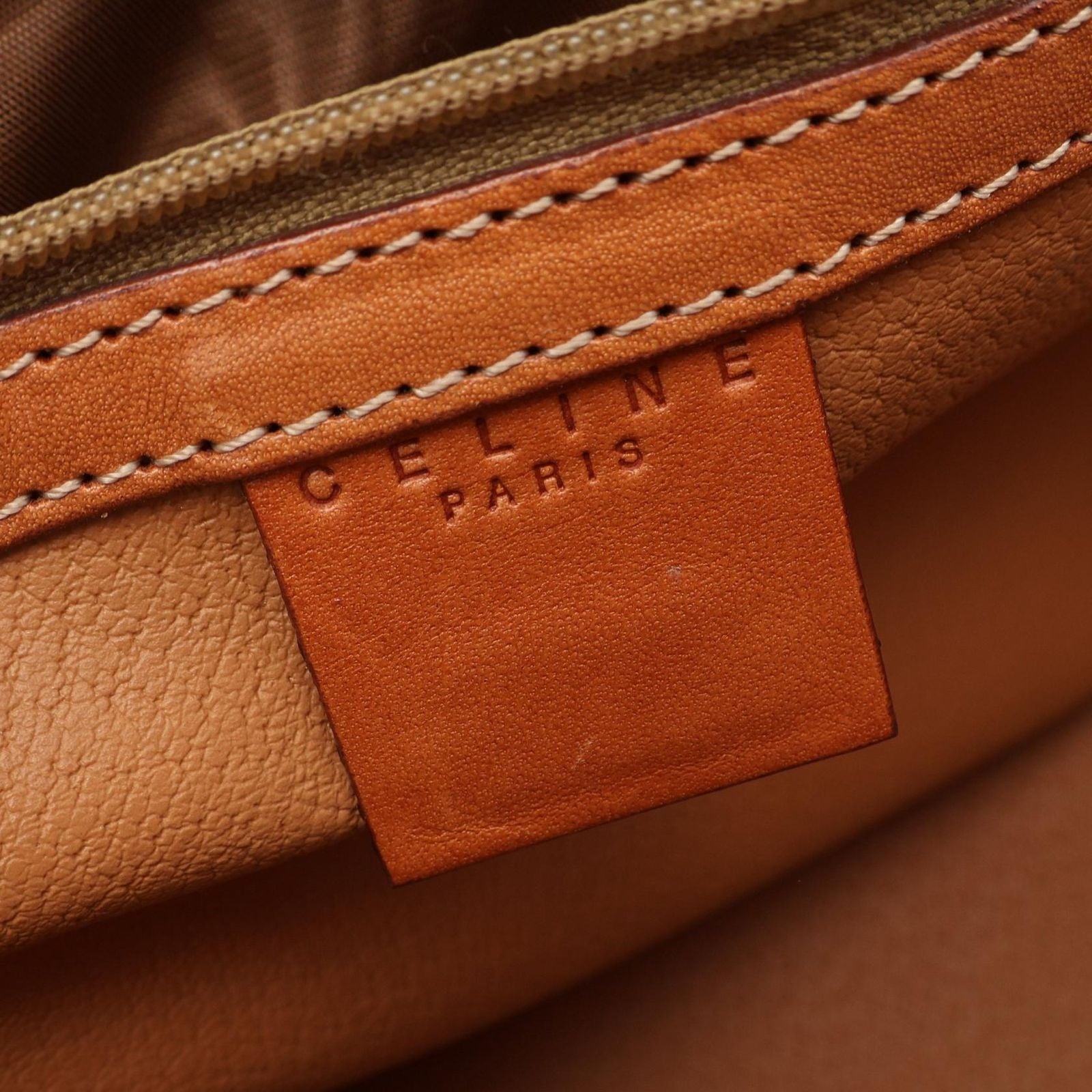 Celine Handbag Macadam Dark Brown Canvas Leather — view 4
