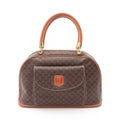 Celine Handbag Macadam Dark Brown Canvas Leather