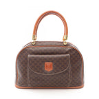 Celine Handbag Macadam Dark Brown Canvas Leather