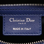 Dior Handbag Lady Dior Cannage 2-Way Blue Leather Tote — view 4