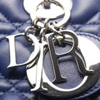 Dior Handbag Lady Dior Cannage 2-Way Blue Leather Tote — view 7