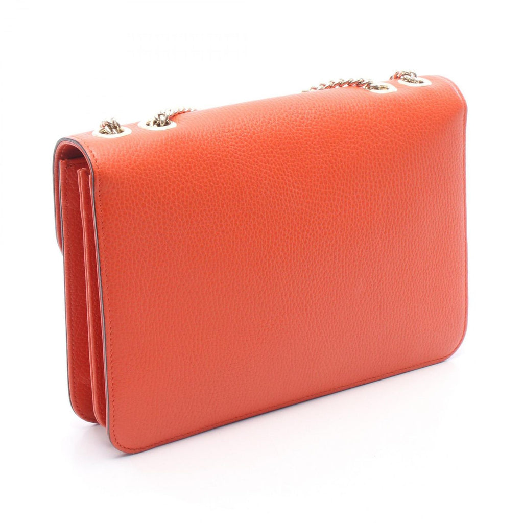 Gucci Shoulder Bag Interlocking Orange Leather Chain — view 2