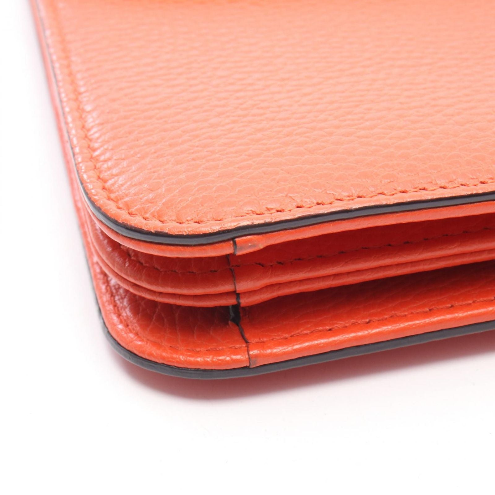 Gucci Shoulder Bag Interlocking Orange Leather Chain — view 5
