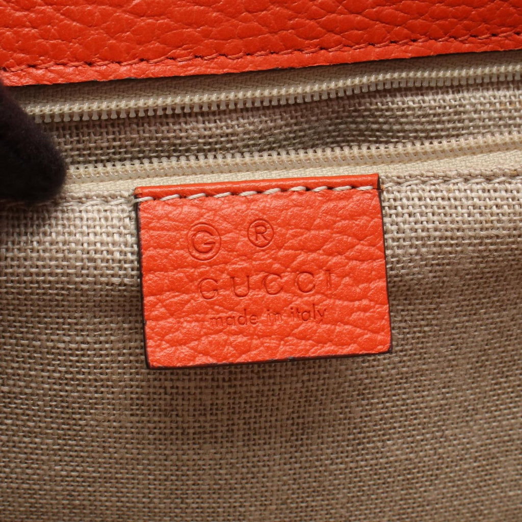 Gucci Shoulder Bag Interlocking Orange Leather Chain — view 4
