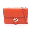 Gucci Shoulder Bag Interlocking Orange Leather Chain