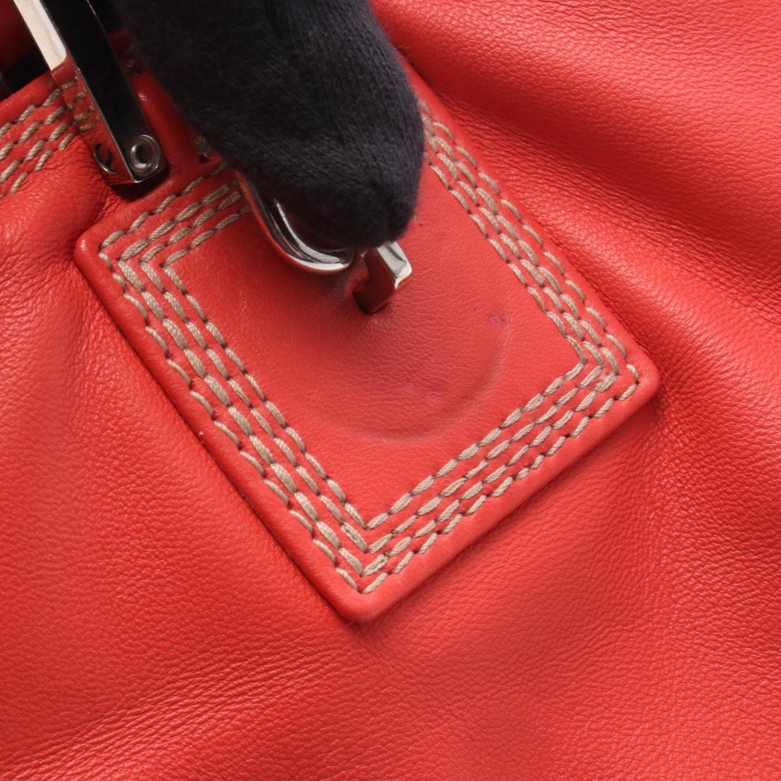 Loewe Handbag Amazona Justa 311.54.028 Red Leather Hand — view 8