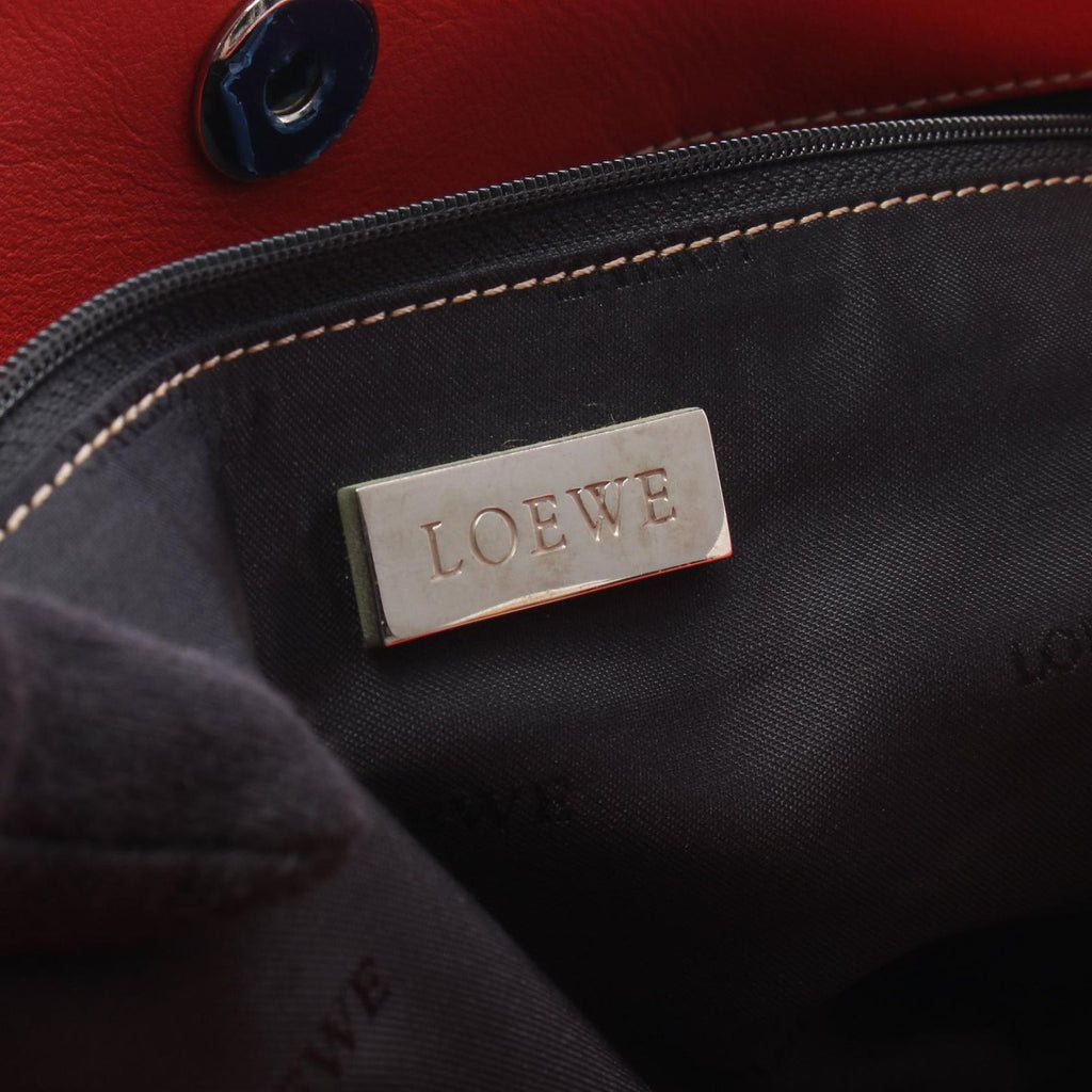 Loewe Handbag Amazona Justa 311.54.028 Red Leather Hand — view 4