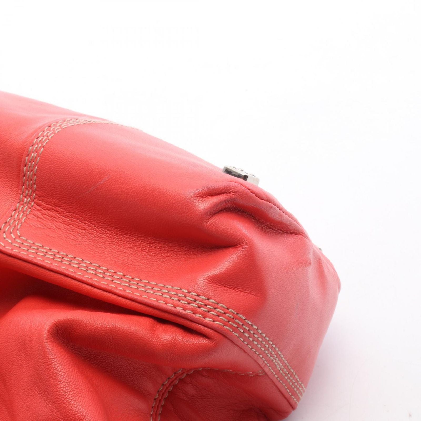 Loewe Handbag Amazona Justa 311.54.028 Red Leather Hand — view 9