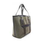 Hermes Tote Pure Sangle Vert Blanc Black Ebene Canvas Leather — view 2