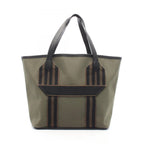 Hermes Tote Pure Sangle Vert Blanc Black Ebene Canvas Leather
