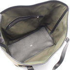 Hermes Tote Pure Sangle Vert Blanc Black Ebene Canvas Leather — view 3
