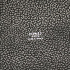 Hermes Tote Pure Sangle Vert Blanc Black Ebene Canvas Leather — view 4