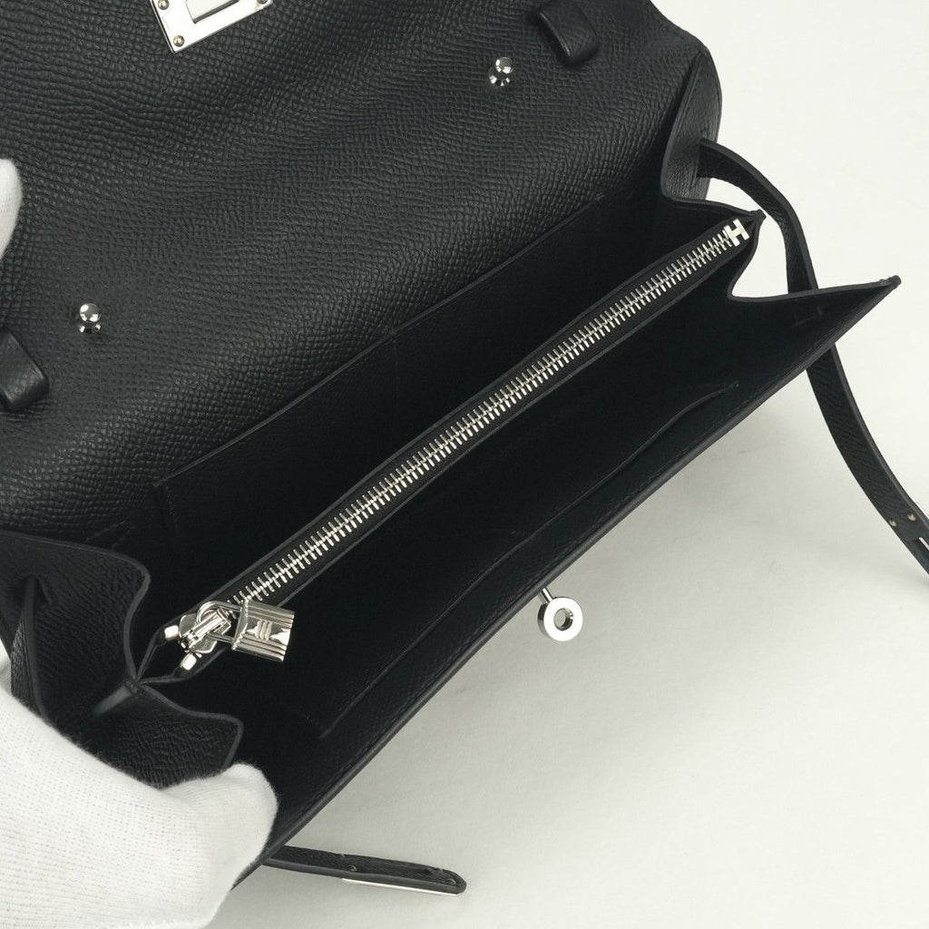Hermes Kelly Wallet Tougo Epsom Noir Black Silver Veau — view 7