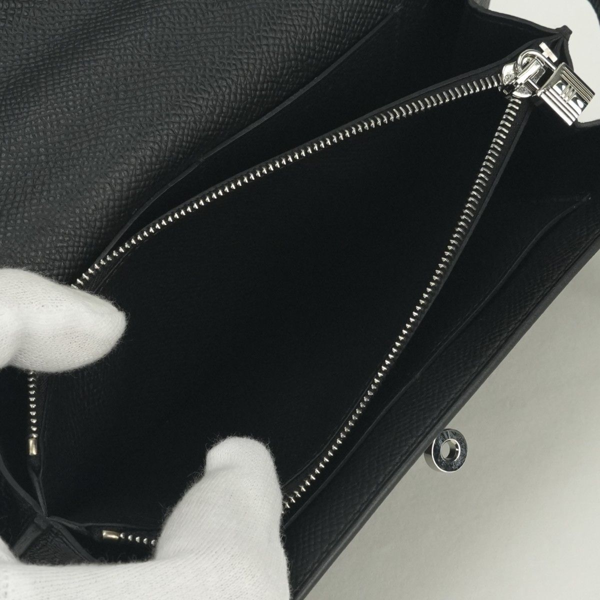 Hermes Kelly Wallet Tougo Epsom Noir Black Silver Veau — view 8