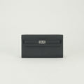 Hermes Kelly Wallet Tougo Epsom Noir Black Silver Veau