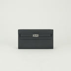 Hermes Kelly Wallet Tougo Epsom Noir Black Silver Veau