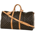 Louis Vuitton Keepall Bandouliere 55 Boston Bag Monogram Brown