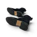 Chanel Boots Short Shoes Suede Leather Black Silver CC Logo Quilted Double — view 6