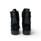 Chanel Boots Short Shoes Suede Leather Black Silver CC Logo Quilted Double — view 5
