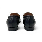 Hermes Paris Loafers Leather Shoes Black Silver Moccasins — view 5