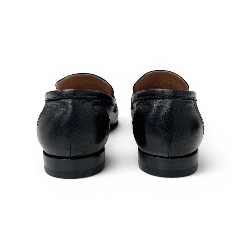 Hermes Paris Loafers Leather Shoes Black Silver Moccasins — view 5