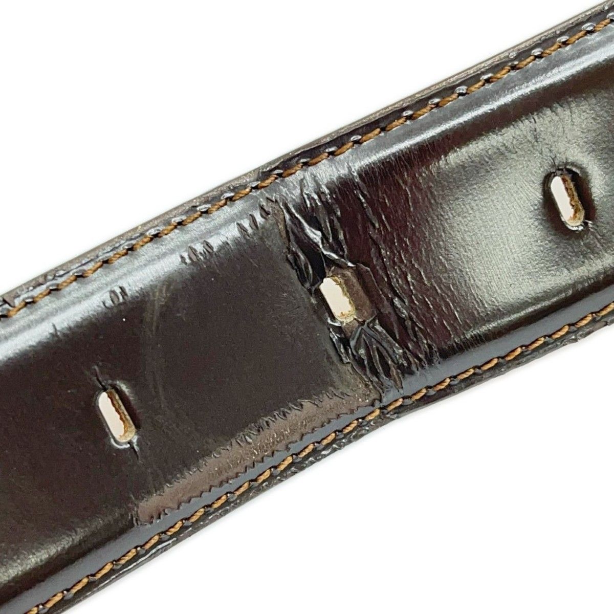Louis Vuitton Belt Distressed Gold Brown — view 5