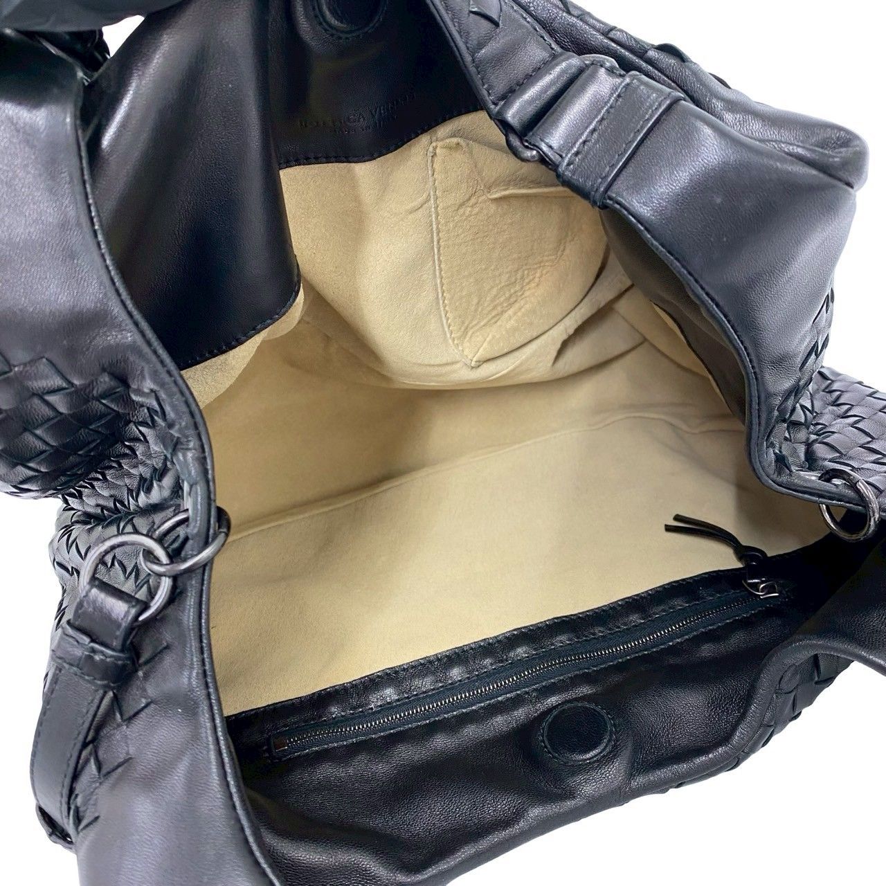 Bottega Veneta Intrecciato Leather Tote Shoulder Bag Black — view 9