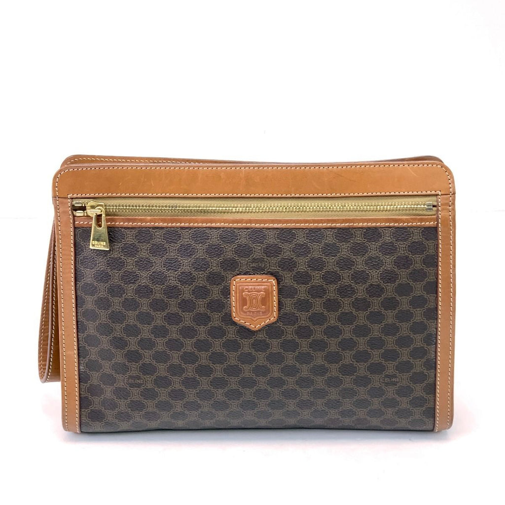 Celine Second Bag Macadam Pattern 97 2 Brown — view 2