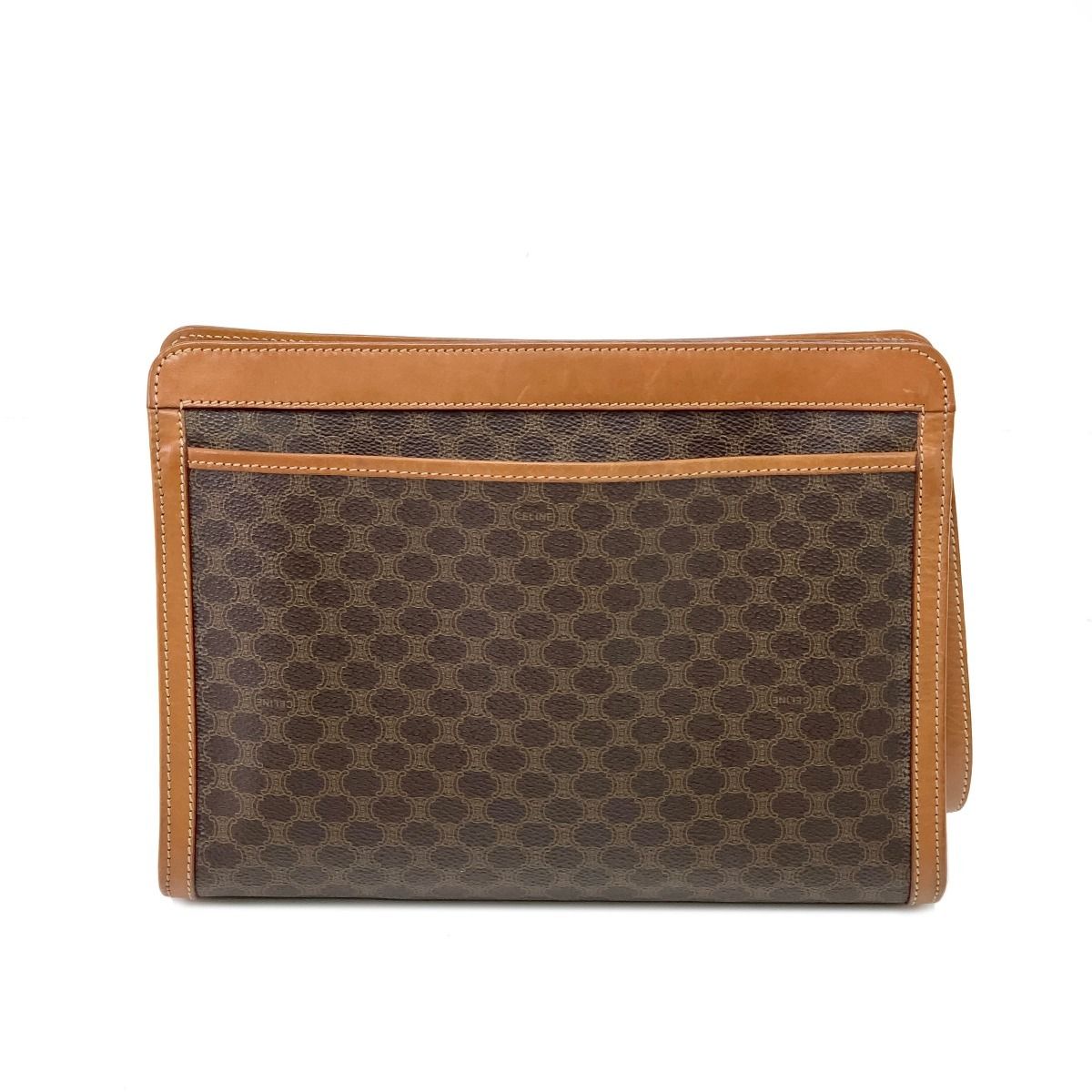 Celine Second Bag Macadam Pattern 97 2 Brown — view 3
