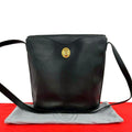 Dior Vintage CD Logo Leather Shoulder Bag Crossbody Black