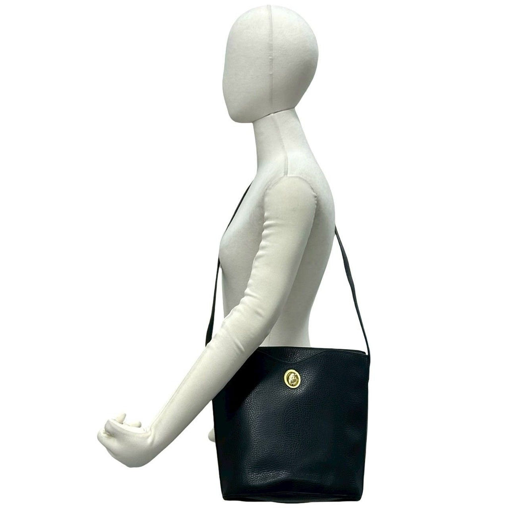 Dior Vintage CD Logo Leather Shoulder Bag Crossbody Black — view 2