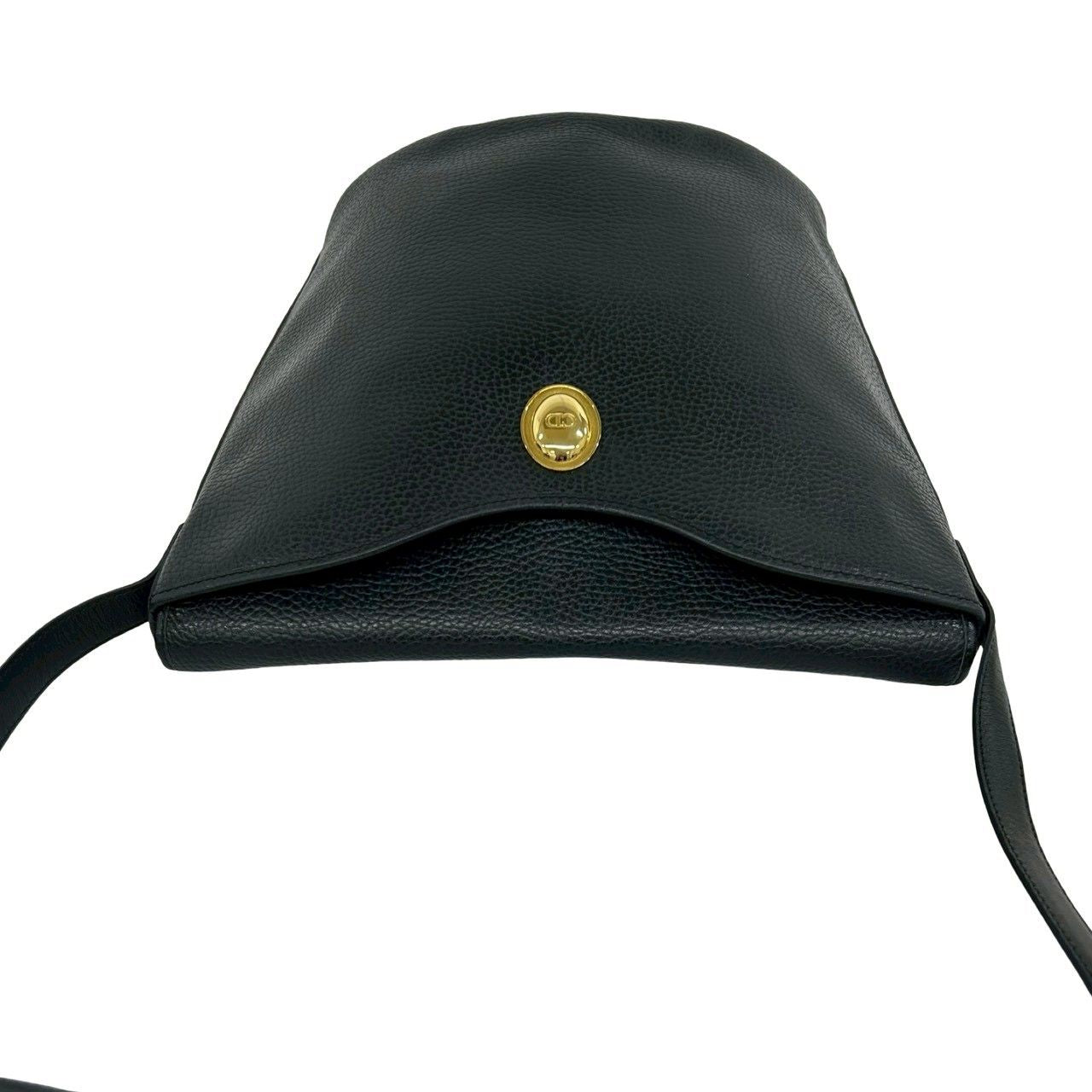 Dior Vintage CD Logo Leather Shoulder Bag Crossbody Black — view 4